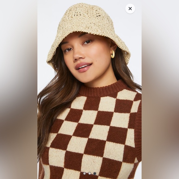 NWT Forever 21 Natural Straw Bucket Hat - Picture 3 of 7